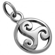 Tiny Triskele Triple Spiral Pendant, pn530